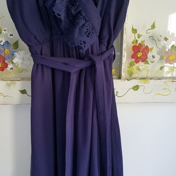 She+Sky Summer Sun Dress Lace Ruffles Purple - Picture 4 of 10